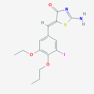 molecular formula C15H17IN2O3S B313484 5-(3-Ethoxy-5-iodo-4-propoxybenzylidene)-2-imino-1,3-thiazolidin-4-one 
