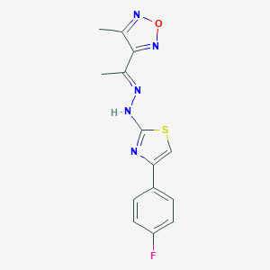 molecular formula C14H12FN5OS B313485 N-[4-(4-Fluoro-phenyl)-3H-thiazol-2-ylidene]-N'-[1-(4-methyl-furazan-3-yl)-ethylidene]-hydrazine 