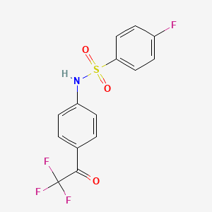 molecular formula C14H9F4NO3S B3134854 4-fluoro-N-[4-(2,2,2-trifluoroacetyl)phenyl]benzenesulfonamide CAS No. 400084-47-1