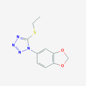 molecular formula C10H10N4O2S B313487 1-(1,3-benzodioxol-5-yl)-5-(ethylsulfanyl)-1H-tetraazole 