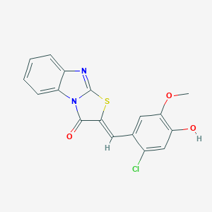 molecular formula C17H11ClN2O3S B313488 2-(2-chloro-4-hydroxy-5-methoxybenzylidene)[1,3]thiazolo[3,2-a]benzimidazol-3(2H)-one 