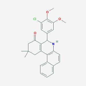 molecular formula C27H26ClNO3 B313489 5-(3-chloro-4,5-dimethoxyphenyl)-2,2-dimethyl-2,3,5,6-tetrahydrobenzo[a]phenanthridin-4(1H)-one 