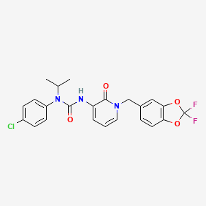 molecular formula C23H20ClF2N3O4 B3134893 N-(4-chlorophenyl)-N'-{1-[(2,2-difluoro-1,3-benzodioxol-5-yl)methyl]-2-oxo-1,2-dihydro-3-pyridinyl}-N-isopropylurea CAS No. 400084-70-0