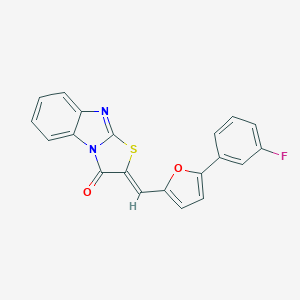 molecular formula C20H11FN2O2S B313490 2-{[5-(3-fluorophenyl)-2-furyl]methylene}[1,3]thiazolo[3,2-a]benzimidazol-3(2H)-one 