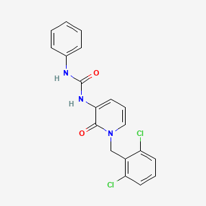 molecular formula C19H15Cl2N3O2 B3134901 N-[1-(2,6-dichlorobenzyl)-2-oxo-1,2-dihydro-3-pyridinyl]-N'-phenylurea CAS No. 400084-71-1