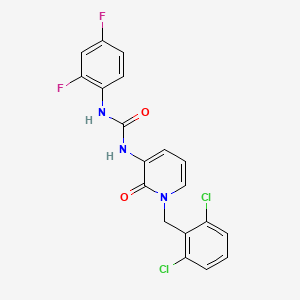 molecular formula C19H13Cl2F2N3O2 B3134909 N-[1-(2,6-二氯苄基)-2-氧代-1,2-二氢-3-吡啶基]-N'-(2,4-二氟苯基)脲 CAS No. 400084-74-4