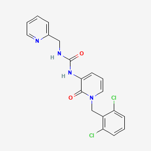 molecular formula C19H16Cl2N4O2 B3134910 N-[1-(2,6-dichlorobenzyl)-2-oxo-1,2-dihydro-3-pyridinyl]-N'-(2-pyridinylmethyl)urea CAS No. 400084-75-5