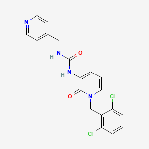 molecular formula C19H16Cl2N4O2 B3134917 N-[1-(2,6-dichlorobenzyl)-2-oxo-1,2-dihydro-3-pyridinyl]-N'-(4-pyridinylmethyl)urea CAS No. 400084-76-6