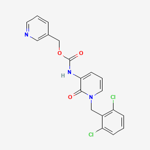 molecular formula C19H15Cl2N3O3 B3134925 3-吡啶基甲基 N-[1-(2,6-二氯苄基)-2-氧代-1,2-二氢-3-吡啶基]氨基甲酸酯 CAS No. 400084-80-2