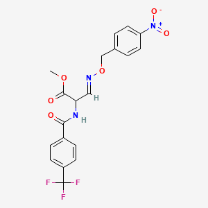 molecular formula C19H16F3N3O6 B3134944 3-{[(4-硝基苄基)氧基]亚氨基}-2-{[4-(三氟甲基)苯甲酰]氨基}丙酸甲酯 CAS No. 400084-91-5