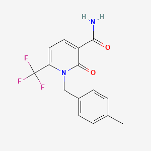 molecular formula C15H13F3N2O2 B3134948 1-[(4-Methylphenyl)methyl]-2-oxo-6-(trifluoromethyl)pyridine-3-carboxamide CAS No. 400084-99-3
