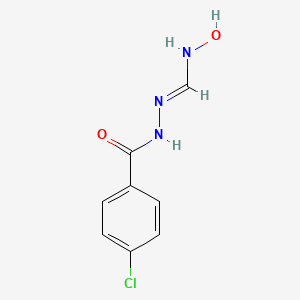 molecular formula C8H8ClN3O2 B3134950 4-Chloro-N-[(E)-(hydroxyamino)methylideneamino]benzamide CAS No. 400085-03-2