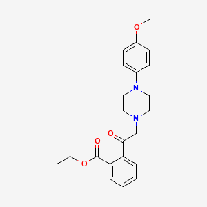 molecular formula C22H26N2O4 B3134956 2-{2-[4-(4-甲氧基苯基)哌嗪基]乙酰}苯甲酸乙酯 CAS No. 400085-14-5