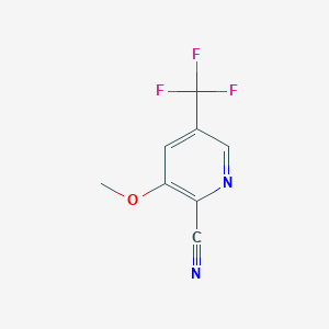 molecular formula C8H5F3N2O B3134963 3-Methoxy-5-(trifluoromethyl)pyridine-2-carbonitrile CAS No. 400085-19-0