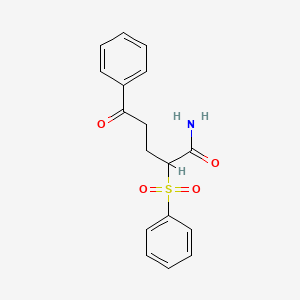 molecular formula C17H17NO4S B3134974 5-Oxo-5-phenyl-2-(phenylsulfonyl)pentanamide CAS No. 400085-23-6