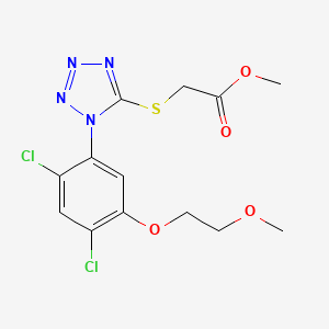 molecular formula C13H14Cl2N4O4S B3135020 2-[1-[2,4-二氯-5-(2-甲氧基乙氧基)苯基]四唑-5-基]硫代乙酸甲酯 CAS No. 400085-66-7