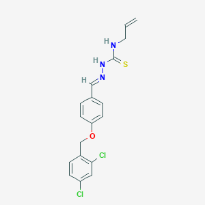 molecular formula C18H17Cl2N3OS B313504 (2E)-2-{4-[(2,4-dichlorobenzyl)oxy]benzylidene}-N-(prop-2-en-1-yl)hydrazinecarbothioamide 