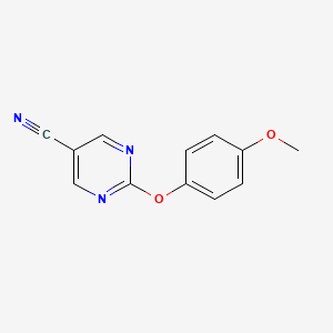 molecular formula C12H9N3O2 B3135049 2-(4-Methoxyphenoxy)-5-pyrimidinecarbonitrile CAS No. 400086-00-2