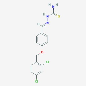 molecular formula C15H13Cl2N3OS B313505 (2E)-2-{4-[(2,4-dichlorobenzyl)oxy]benzylidene}hydrazinecarbothioamide 