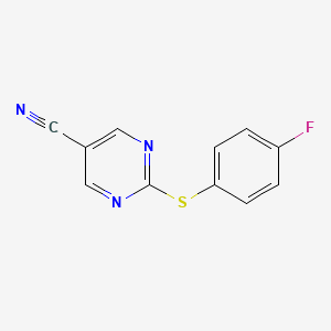 molecular formula C11H6FN3S B3135051 2-[(4-Fluorophenyl)sulfanyl]-5-pyrimidinecarbonitrile CAS No. 400086-01-3