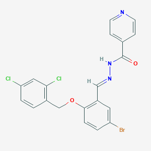 molecular formula C20H14BrCl2N3O2 B313506 N'-{5-bromo-2-[(2,4-dichlorobenzyl)oxy]benzylidene}isonicotinohydrazide 