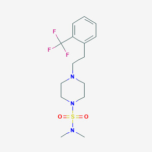 molecular formula C15H22F3N3O2S B3135066 N,N-dimethyl-4-[2-(trifluoromethyl)phenethyl]tetrahydro-1(2H)-pyrazinesulfonamide CAS No. 400086-13-7