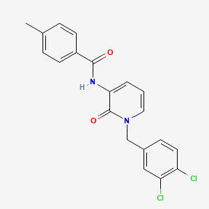 molecular formula C20H16Cl2N2O2 B3135071 N-[1-(3,4-dichlorobenzyl)-2-oxo-1,2-dihydro-3-pyridinyl]-4-methylbenzenecarboxamide CAS No. 400086-16-0