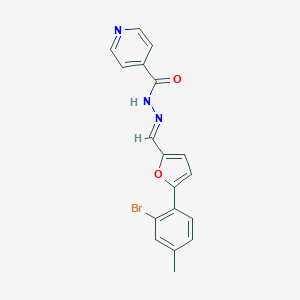 molecular formula C18H14BrN3O2 B313508 N'-{[5-(2-bromo-4-methylphenyl)-2-furyl]methylene}isonicotinohydrazide 