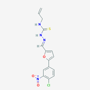 molecular formula C15H13ClN4O3S B313510 (2E)-2-{[5-(4-chloro-3-nitrophenyl)furan-2-yl]methylidene}-N-(prop-2-en-1-yl)hydrazinecarbothioamide 