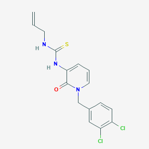 molecular formula C16H15Cl2N3OS B3135100 N-allyl-N'-[1-(3,4-dichlorobenzyl)-2-oxo-1,2-dihydro-3-pyridinyl]thiourea CAS No. 400086-27-3