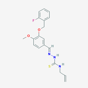 molecular formula C19H20FN3O2S B313512 3-[(2-fluorobenzyl)oxy]-4-methoxybenzaldehyde N-allylthiosemicarbazone 