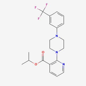 molecular formula C20H22F3N3O2 B3135122 丙烷-2-基 2-[4-[3-(三氟甲基)苯基]哌嗪-1-基]吡啶-3-羧酸酯 CAS No. 400086-51-3