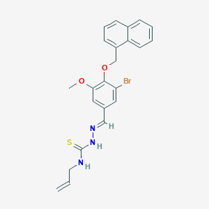 molecular formula C23H22BrN3O2S B313514 (2E)-2-[3-bromo-5-methoxy-4-(naphthalen-1-ylmethoxy)benzylidene]-N-(prop-2-en-1-yl)hydrazinecarbothioamide 