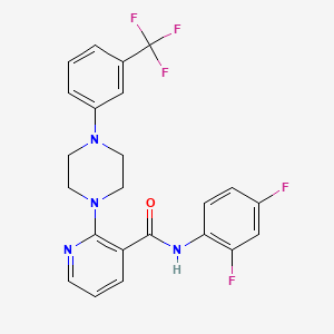 molecular formula C23H19F5N4O B3135149 N-(2,4-difluorophenyl)-2-{4-[3-(trifluoromethyl)phenyl]piperazino}nicotinamide CAS No. 400086-73-9