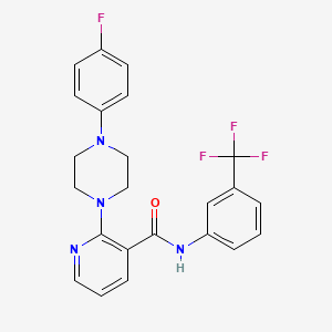 molecular formula C23H20F4N4O B3135153 2-[4-(4-fluorophenyl)piperazin-1-yl]-N-[3-(trifluoromethyl)phenyl]pyridine-3-carboxamide CAS No. 400086-76-2