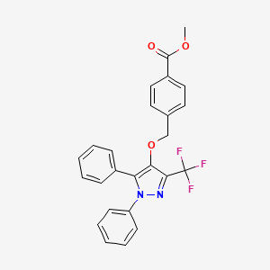 molecular formula C25H19F3N2O3 B3135164 4-[[1,5-二苯基-3-(三氟甲基)吡唑-4-基]氧甲基]苯甲酸甲酯 CAS No. 400086-87-5