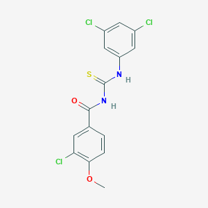 molecular formula C15H11Cl3N2O2S B313519 3-chloro-N-[(3,5-dichlorophenyl)carbamothioyl]-4-methoxybenzamide 