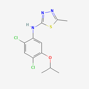 molecular formula C12H13Cl2N3OS B3135202 N-(2,4-dichloro-5-isopropoxyphenyl)-5-methyl-1,3,4-thiadiazol-2-amine CAS No. 400087-05-0