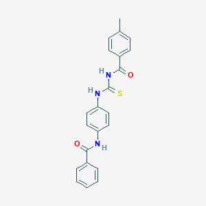 molecular formula C22H19N3O2S B313521 N-[4-({[(4-methylbenzoyl)amino]carbothioyl}amino)phenyl]benzamide 