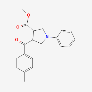molecular formula C20H21NO3 B3135212 4-(4-甲基苯甲酰)-1-苯基-3-吡咯烷甲酸甲酯 CAS No. 400087-28-7