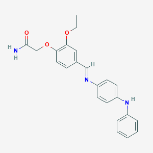 molecular formula C23H23N3O3 B313523 2-{2-ethoxy-4-[(E)-{[4-(phenylamino)phenyl]imino}methyl]phenoxy}acetamide 