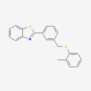 molecular formula C21H17NS2 B3135241 2-(3-{[(2-Methylphenyl)sulfanyl]methyl}phenyl)-1,3-benzothiazole CAS No. 400087-89-0