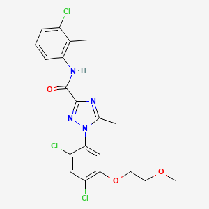 molecular formula C20H19Cl3N4O3 B3135278 N-(3-氯-2-甲基苯基)-1-[2,4-二氯-5-(2-甲氧基乙氧基)苯基]-5-甲基-1H-1,2,4-三唑-3-甲酰胺 CAS No. 400088-26-8