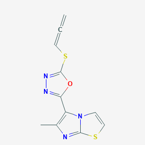 molecular formula C11H8N4OS2 B3135282 6-Methyl-5-[5-(1,2-propadienylsulfanyl)-1,3,4-oxadiazol-2-yl]imidazo[2,1-b][1,3]thiazole CAS No. 400088-41-7