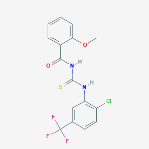 molecular formula C16H12ClF3N2O2S B313529 N-{[2-chloro-5-(trifluoromethyl)phenyl]carbamothioyl}-2-methoxybenzamide 