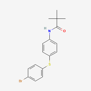 molecular formula C17H18BrNOS B3135298 N-{4-[(4-bromophenyl)sulfanyl]phenyl}-2,2-dimethylpropanamide CAS No. 400088-79-1