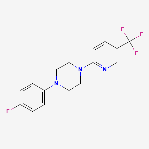 molecular formula C16H15F4N3 B3135304 1-(4-Fluorophenyl)-4-[5-(trifluoromethyl)pyridin-2-yl]piperazine CAS No. 400088-80-4