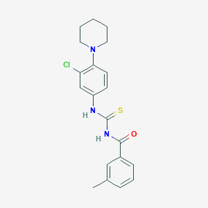 molecular formula C20H22ClN3OS B313531 N-(3-chloro-4-piperidin-1-ylphenyl)-N'-(3-methylbenzoyl)thiourea 
