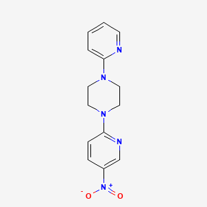 molecular formula C14H15N5O2 B3135315 1-(5-Nitro-2-pyridinyl)-4-(2-pyridinyl)piperazine CAS No. 400089-00-1