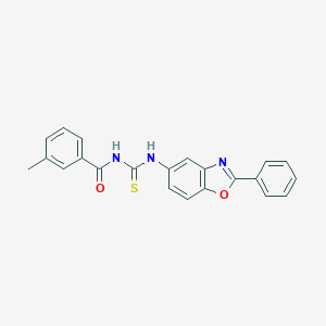 molecular formula C22H17N3O2S B313532 3-methyl-N-[(2-phenyl-1,3-benzoxazol-5-yl)carbamothioyl]benzamide 
